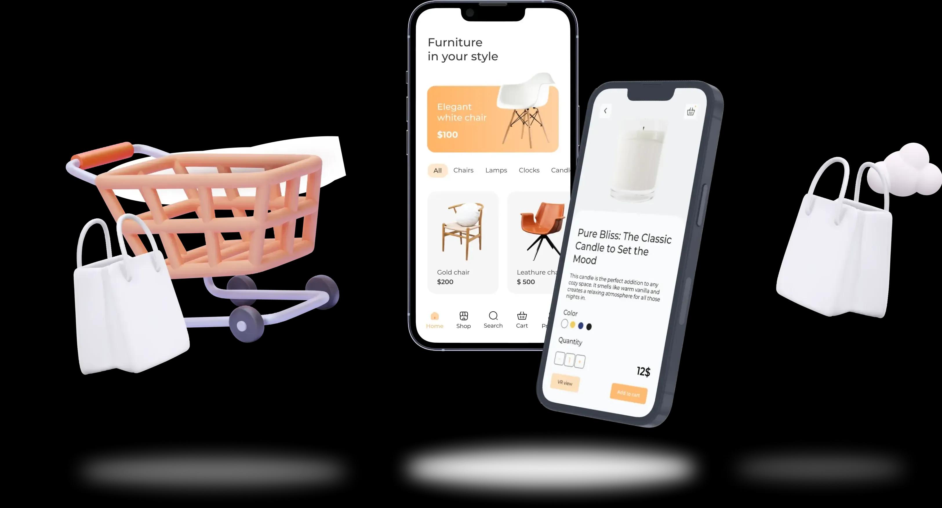 Mobile marketplace illustration Mobile marketplace illustration